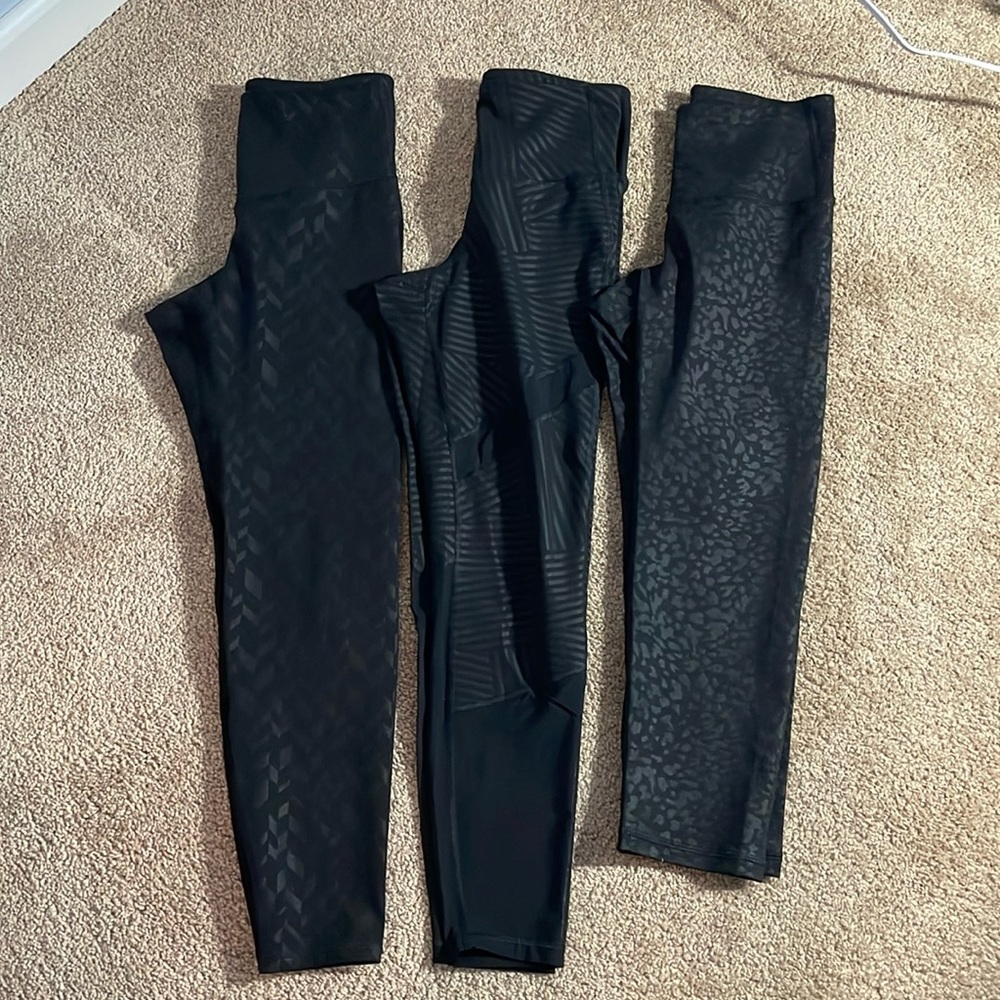 3 Pairs Old Navy Black Print Leggings